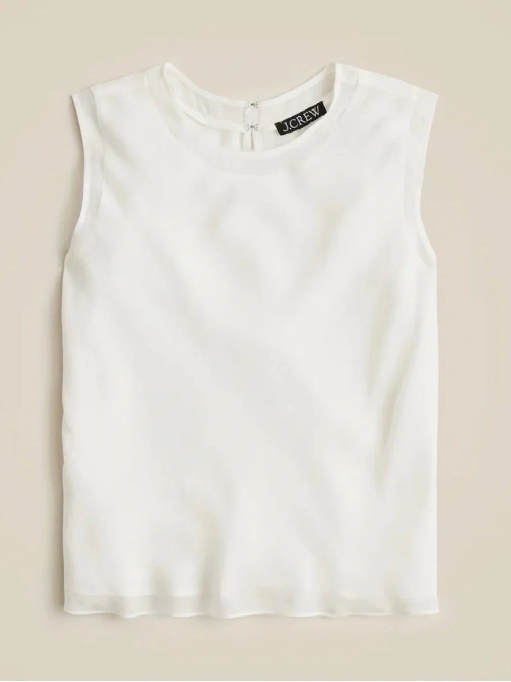 J. CREW Shell top in Viscose Chiffon - Ivory Cream Lightweight Sz. S $118 CN513